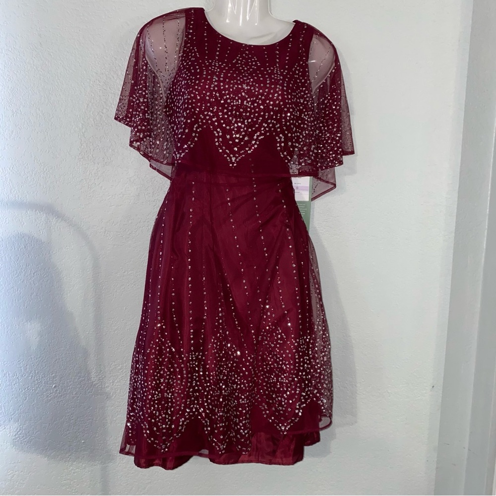 J Taylor Short Sleeve Cape Fit dress